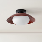 Arundel Mushroom Surface Mount - Black Canopy / Oxide Red Shade