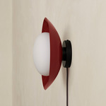 Arundel Mushroom Surface Mount - Black Canopy / Oxide Red Shade