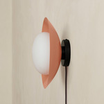 Arundel Mushroom Surface Mount - Black Canopy / Peach Shade