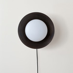 Arundel Mushroom Surface Mount - Black Canopy / Patina Brass Shade