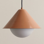 Eave Orb Pendant - Peach / Frosted