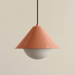 Eave Orb Pendant - Peach / Frosted