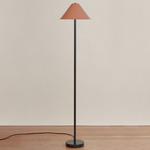 Eave Floor Lamp - Black / Peach Shade