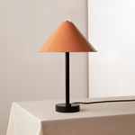 Eave Table Lamp - Black / Peach Shade