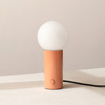 Orb Table Lamp - Peach / White