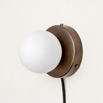 Orb Plug-In Surface Mount - Patina Brass / White