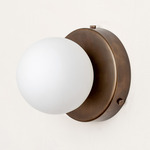 Orb Surface Mount - Patina Brass / White