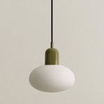 Mushroom Pendant - Reed Green / White