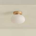 Mushroom Surface Mount - Brass / White