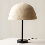 Dome Table Lamp - Black / White Clay Shade