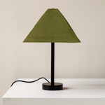 Pyramid Table Lamp - Black / Green Clay