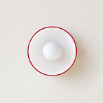 Disc Orb Surface Mount - Black Canopy / Opaline, Red Rim