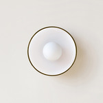 Disc Orb Surface Mount - Black Canopy / Opaline, Pistachio Rim