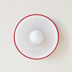 Disc Orb Surface Mount - Black Canopy / Opaline, Red Rim