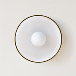 Disc Orb Surface Mount - Black Canopy / Opaline, Pistachio Rim