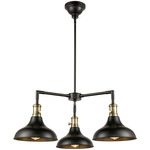 Metro Chandelier - Black / Antique Brass / Matte Black