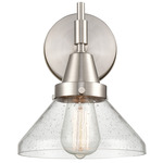 Caden Wall Sconce - Satin Nickel / Clear Seedy