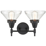 Caden Bathroom Vanity Light - Matte Black / Clear