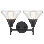 Caden Bathroom Vanity Light - Matte Black / Clear Seedy