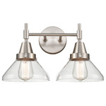 Caden Bathroom Vanity Light - Satin Nickel / Clear