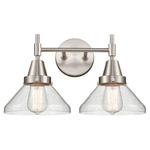 Caden Bathroom Vanity Light - Satin Nickel / Clear Seedy