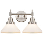 Caden Bathroom Vanity Light - Satin Nickel / White