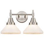 Caden Bathroom Vanity Light - Satin Nickel / White