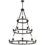 Saloon Trio Chandelier - Matte Black