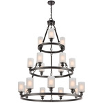 Saloon Trio Chandelier - Matte Black / Matte White