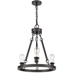 Saloon Bare Chandelier - Matte Black