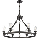 Saloon Bare Chandelier - Matte Black