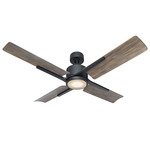 Cervantes DC Ceiling Fan with Light - Matte Black / Barnwood