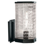 Polygon Outdoor Wall Sconce - Matte Black / Clear