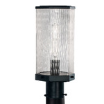 Polygon Outdoor Post Mount Light - Matte Black / Clear