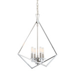 Trapezoid Chandelier - Polished Nickel / Clear
