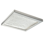 For Square Flush Ceiling Light - Brushed Nickel / White
