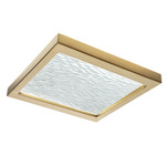 For Square Flush Ceiling Light - Satin Brass / White