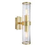 Stripe Wall Sconce - Satin Brass / Clear