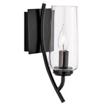 Tulip Wall Sconce - Black / Clear