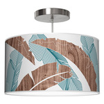 Banana Drum Pendant - Brushed Nickel / Blue