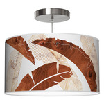 Banana Drum Pendant - Brushed Nickel / Brown
