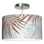 Palm Drum Pendant - Brushed Nickel / Blue