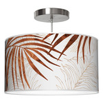 Palm Drum Pendant - Brushed Nickel / Wood