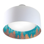 Treescape Nest Pendant - Brushed Nickel / Blue