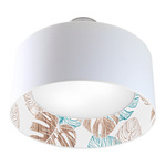 Monstera Nest Pendant - Brushed Nickel / Blue