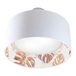 Monstera Nest Pendant - Brushed Nickel / Brown