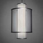 Duo Inner Cylinder Pendant - Dark Iron / Faux Alabaster