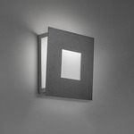 Eo Thick Square Wall Sconce - Dark Iron / Opal