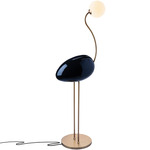 Fred Floor Lamp - Midnight Blue / Brushed Brass / Opal