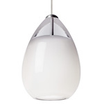 Alina Monorail Pendant - Satin Nickel / White